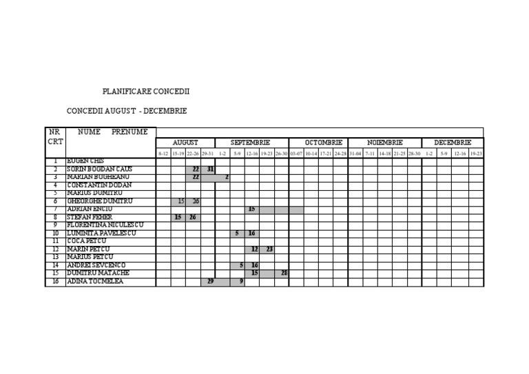 Planificare Concedii | PDF