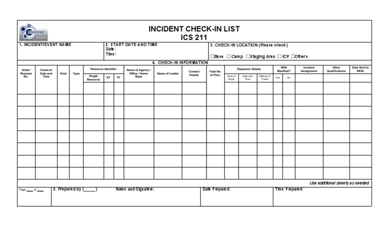 Fema Ics Form 203