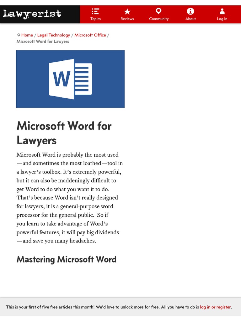 Microsoft Word For Lawyers - A Complete Guide (2020) - Lawyerist PDF ...