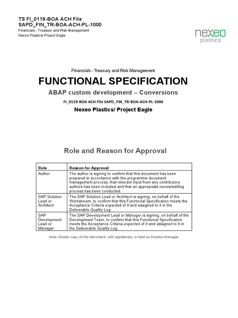 FI 0119BOA ACH File SAPD FIN TRBOAACHPL1000 PDF Specification (Technical