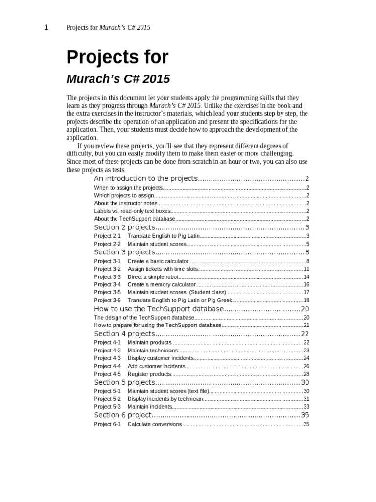 C# 2015 Student Projects Guide | PDF | Table (Database) | C Sharp ...