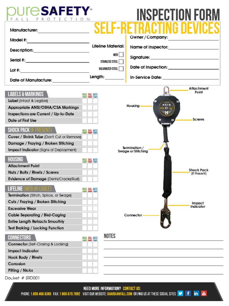 SelfRetracting Devices Labels & Markings PDF Screw Metals