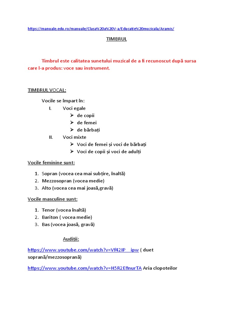 Timbrul | PDF