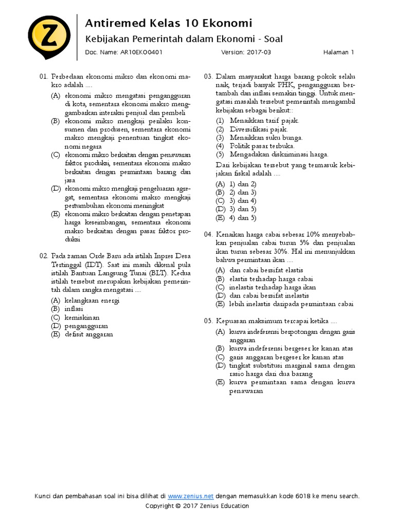 kebijakan pemerintah dalam makroekonomi