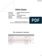 Online-Classes: The Academic Calendar