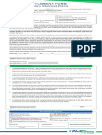 Benefits Settlement Form: (Individual and Salary Allotment Plans)