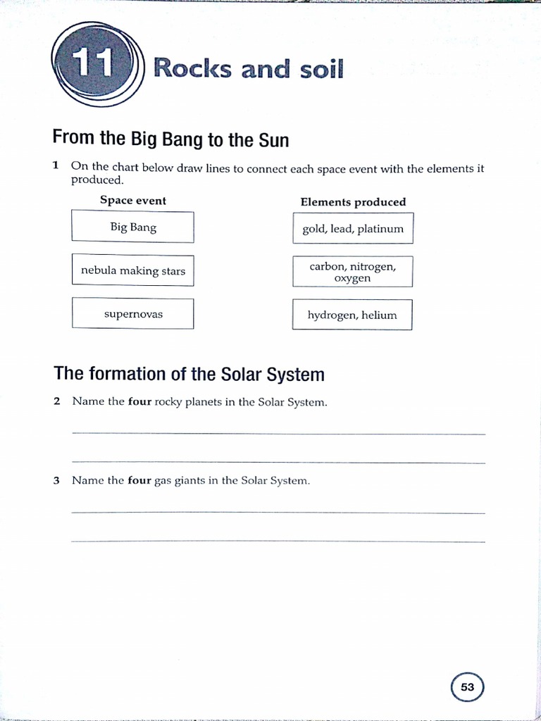 Rocks and Soil Worksheet PDF