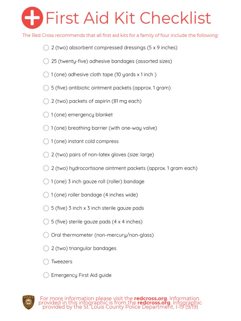 Essential First Aid Kit Checklist | PDF