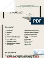 E-Pharmacy: Abhishek S Keralli I M.Pharm Pharmaceutical Regulatory Affairs Dept. of Pharmaceutics JSSCP Ooty