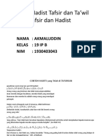 Contoh Hadist Tafsir Dan Ta'wil Akmaluddi