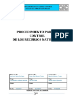 MA-PR-028 REV 00 PROCEDIMIENTO PARA EL CONTROL DE LOS RECURSOS NATURALES 