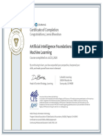 Artificial Intelligence Foundations: Machine Learning: Certificate of Completion