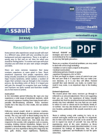 Reactions To Rape and Sexual Assault: Acute Phase Outward Adjustment