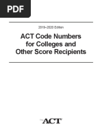 ACT College Codes PDF