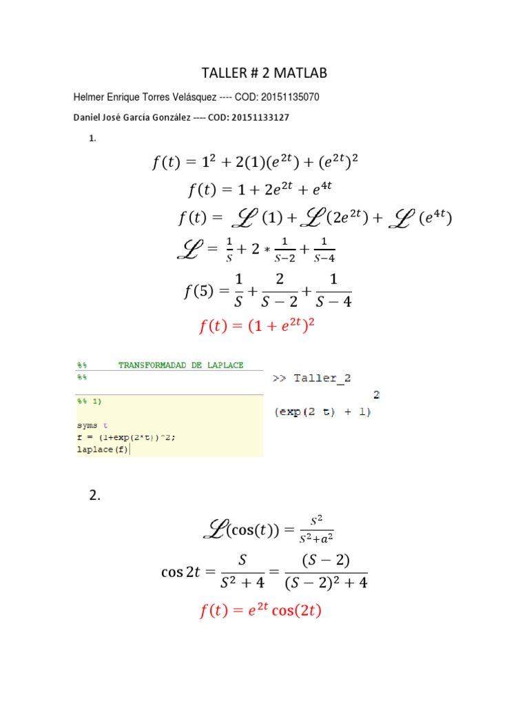 MATLAB Workshop Solutions and Examples | PDF