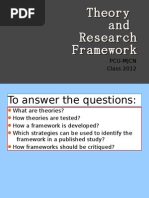Theory and Research Frameworks