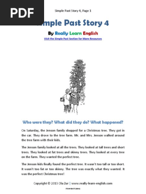 Simple Past Story 4 Pdf Question Linguistics