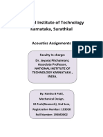National Institute of Technology Karnataka, Surathkal: Acoustics Assignments