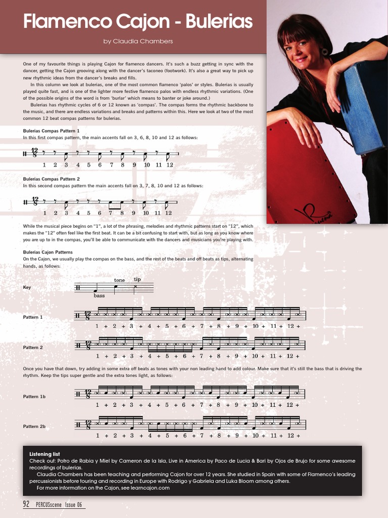 Spanish Rhythms Cajon PDF | PDF | Rhythm | Spanish Styles Of Music