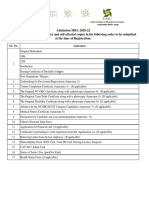 IIMU MBA 2020 Document Serial Order