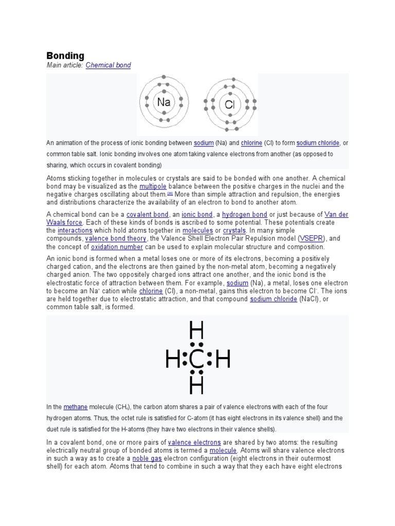 Bonding: Chemical Bond | PDF | Ionic Bonding | Chemical Bond