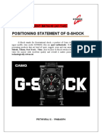 Positioning Statement of G-Shock Watches
