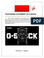 Positioning Statement of G Positioning Statement of G-Shock Shock
