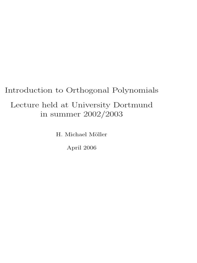 Introduction to orthogonal polynomials pdf pdf polynomial power
