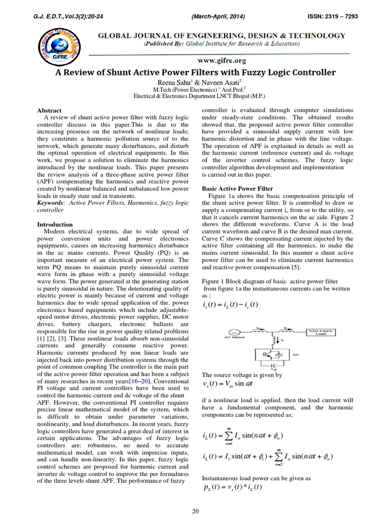 Fuzzy Logic in Shunt Active Power Filters | PDF | Power Inverter | Ac Power