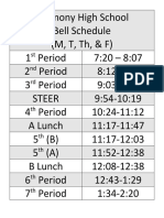 Harmony High School Bell Schedule