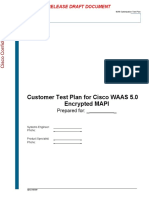 Customer Test Plan For Cisco WAAS 5.0 Encrypted MAPI