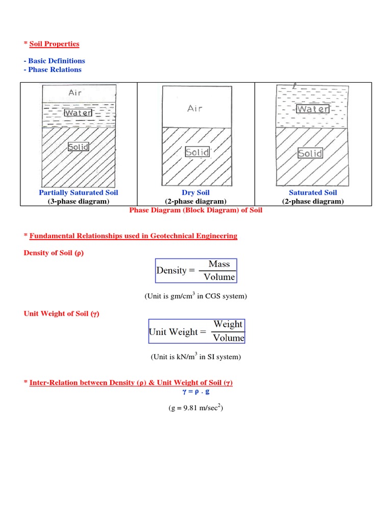 Soil Properties and Relationships in Geotech | PDF | Geotechnical ...