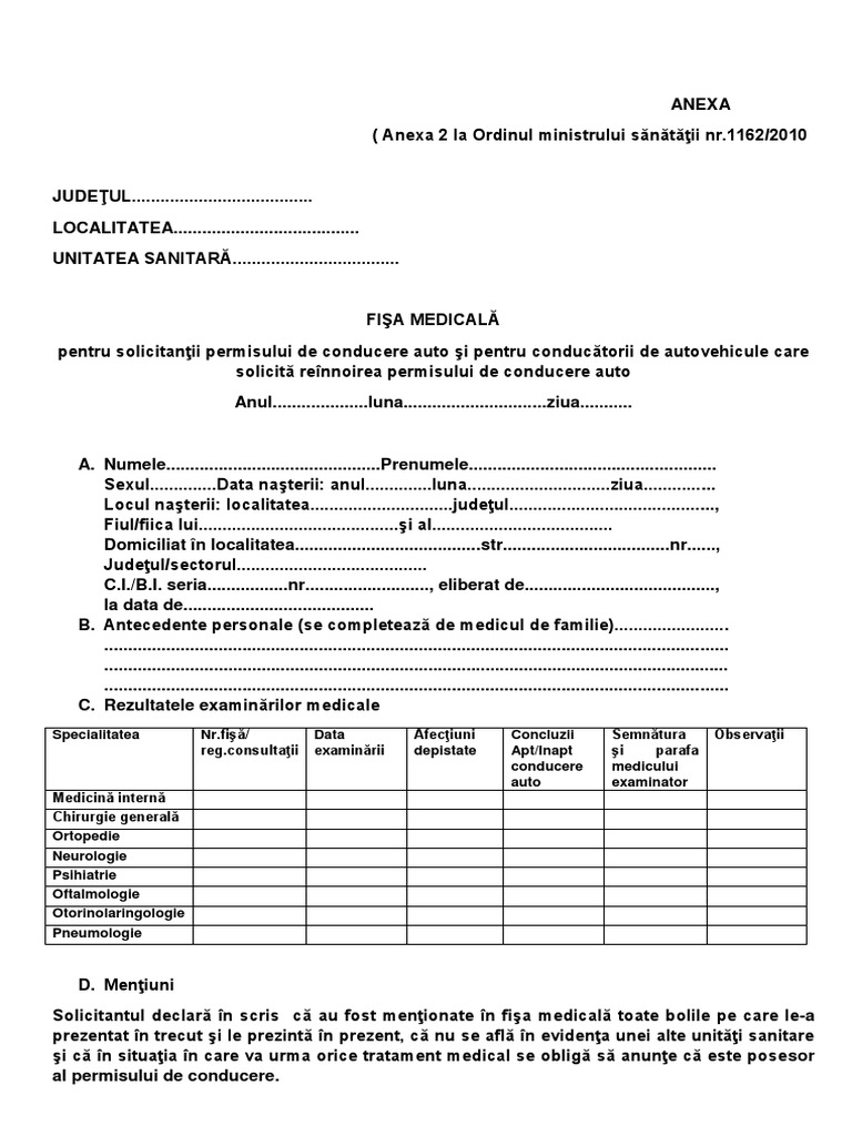 Fisa Auto | PDF