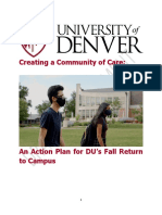 Creating A Community of Care An Action Plan For DUs Fall Return To Campus