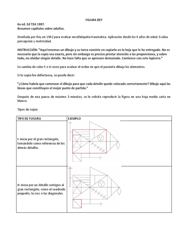 Evaluación de la Figura Compleja de Rey | PDF | Dibujo | Memoria