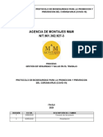 Protocolo de Bioseguridad Covid 19 Agencia de Montajes M&M