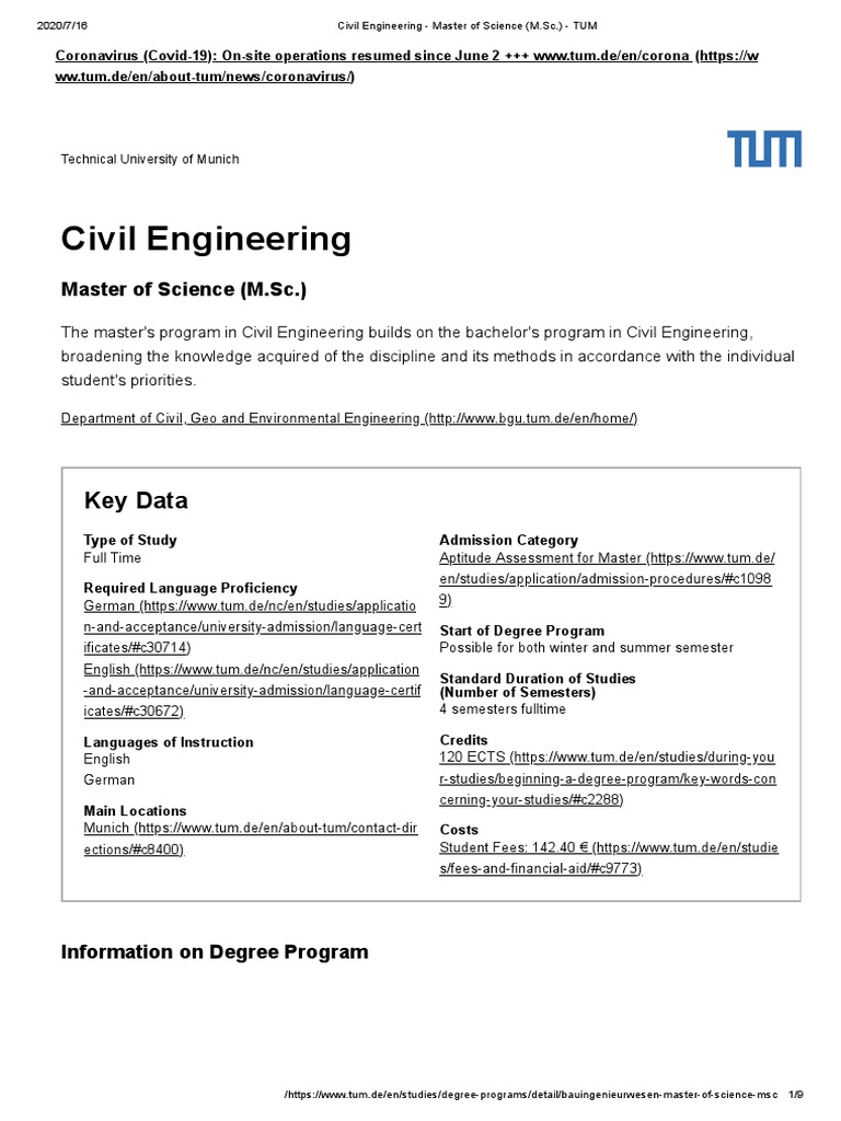 Master Of Science In Civil And Architectural Engineering – MRQOI