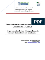 Progression LICENCE