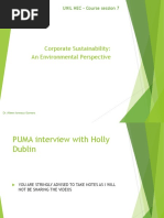 Corporate Sustainability: An Environmental Perspective: UNIL HEC - Course Session 7