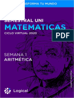 Aritmética Semestral Sem01 Promedio - Conteo de Numeros