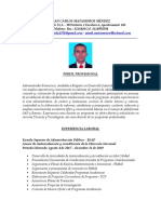 Juan Carlos Matamoros - Perfil profesional administrador financiero