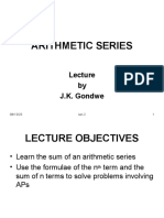 Arithmetic Series: by J.K. Gondwe