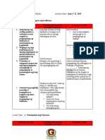 Filipino 5 Learning Outcome For Sy 2019-2020