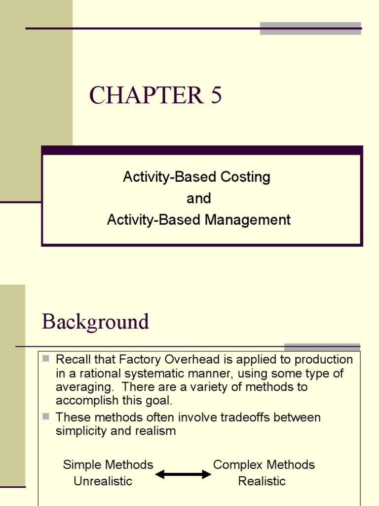 Activity-Based Costing and Activity-Based Management | PDF | Cost ...