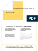 Cuestionario de Reglamento R-009 del MOPC