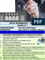 Gestion Municipal Sesion 1 - 2020-I