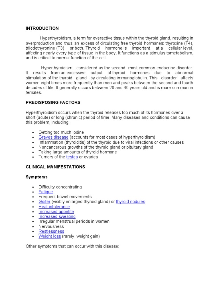 sample case study of hyperthyroidism