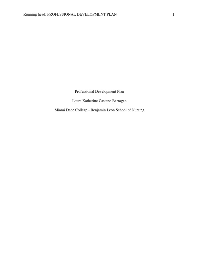 Nursing Professional Development Plan | PDF | Nursing | Health Sciences