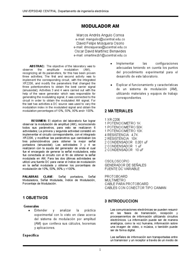 Índice de Modulación en AM | PDF | Modulación | Ingeniería Electrónica