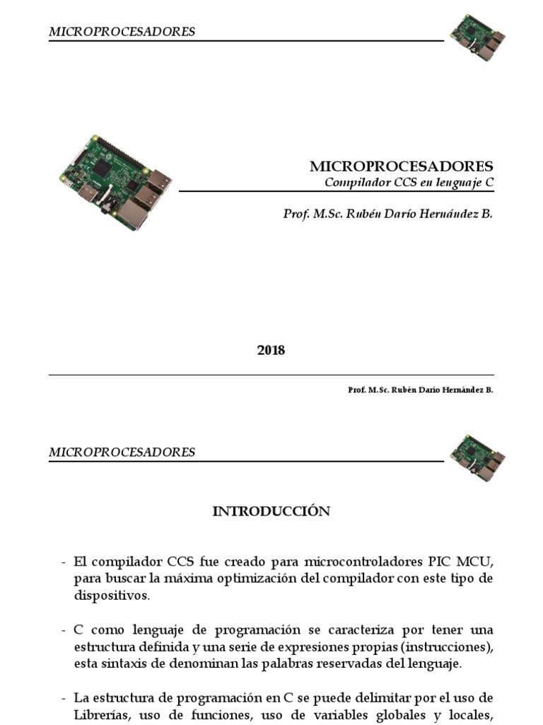 Programación PICC en C para Microcontroladores | PDF | Microcontrolador ...